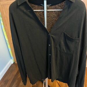 Banana Republic Women's Black Button-Up Blouse